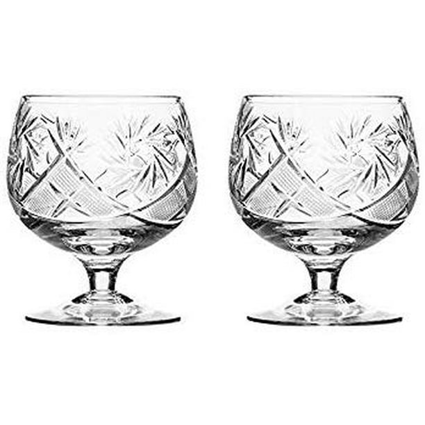 Russian Crystal Snifter Glasses Gold Rimmed Brandy-Cognac 5oz-Set of 6-Hand made